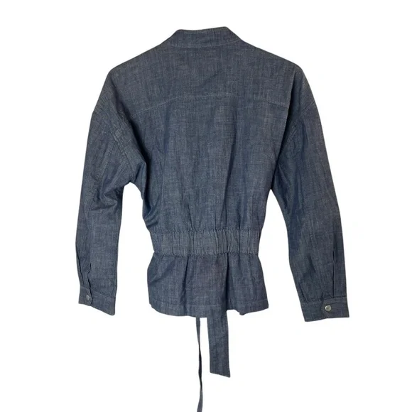 BANANA REPUBLIC - Chambray Jacket Unlined Standing Collar Size S - Picture 3 of 10